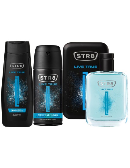 Zestaw kosmetyków dla mężczyzn: Woda toaletowa + Dezodorant do ciała + Żel pod prysznic STR8 Live True 5201314149835 13
