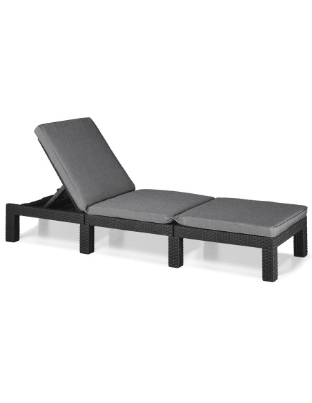 Leżak do ogrodu z poduszką kolor grafitowy Allibert by Keter Daytona 8711245152851