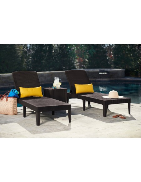 Leżak ogrodowy składany regulowany Jaipur brązowy Keter 8711245144894 3