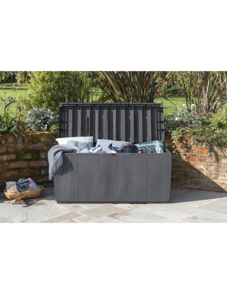 Grafitowa skrzynia ogrodowa 305l Keter Capri 7290106929913 3