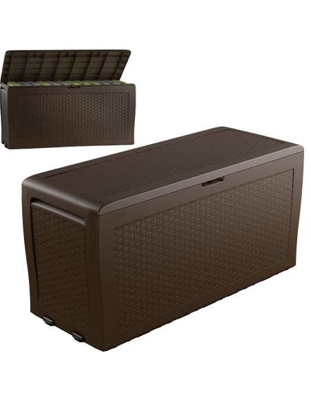 Skrzynia brązowa ogrodowa Samoa Rattan Box 270L Keter 7290112633071 10