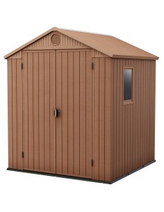 Brązowy domek narzędziowy do ogrodu brązowy 6x6 Keter Darwin 7290112634054
