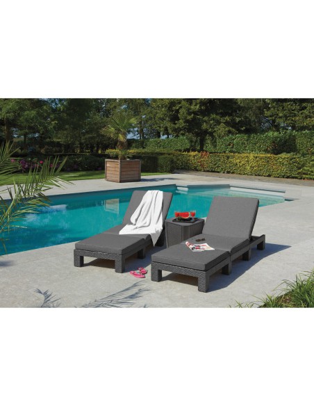 Leżak do ogrodu z poduszką kolor grafitowy Allibert by Keter Daytona 8711245152851 7