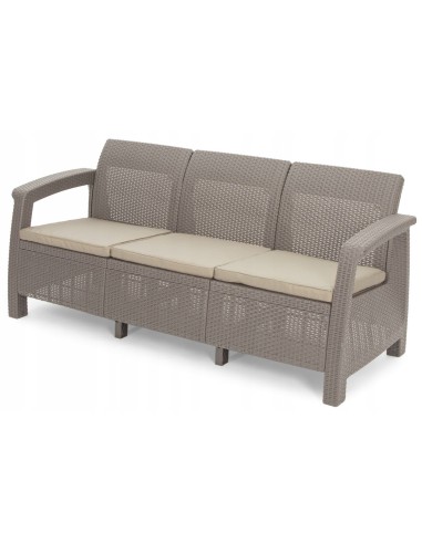 Ogrodowa sofa ogrodowa dla 3 osób cappuccino Keter Corfu Love Seat Max 3253929127083 3