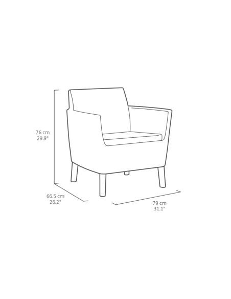 Zestaw mebli do ogrodu: 2x fotel + sofa + stolik Keter Salemo 8711245155333 10