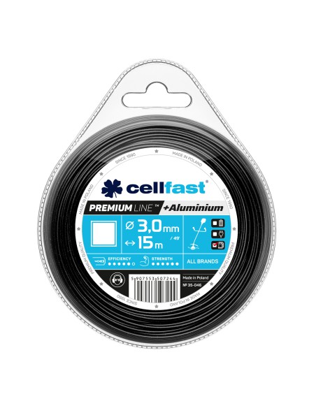 Żyłka tnąca 15 m PREMIUM - kwadrat Cellfast 5907553507244