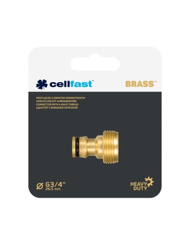 Przyłącze z gwintem zewnętrznym 3/4" BRASS Cellfast 5907553509293 3