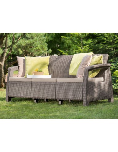 Ogrodowa sofa ogrodowa dla 3 osób cappuccino Keter Corfu Love Seat Max 3253929127083 6