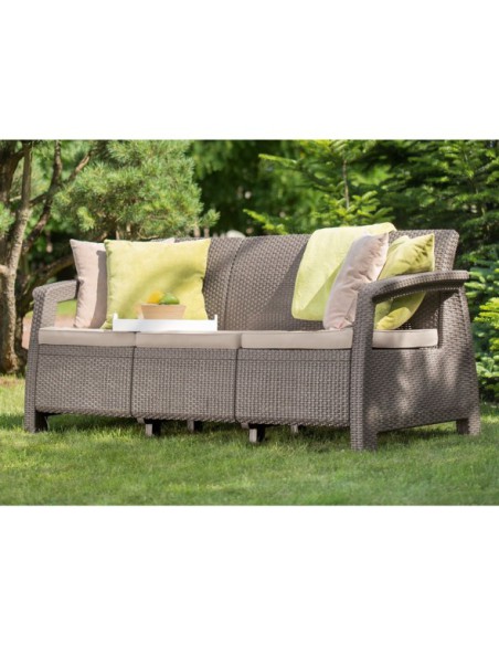 Ogrodowa sofa ogrodowa dla 3 osób cappuccino Keter Corfu Love Seat Max 3253929127083 6