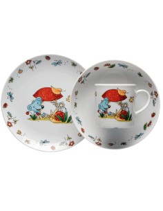 Zestaw dla dzieci porcelanowych naczyń elementy: talerz + miska + kubek Lubiana Las 5900245552904 2
