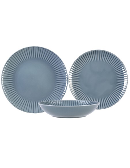 Komplet talerzy obiadowych dla 6 osób 18 elementów Lubiana Daisy Cloud 5900245761337