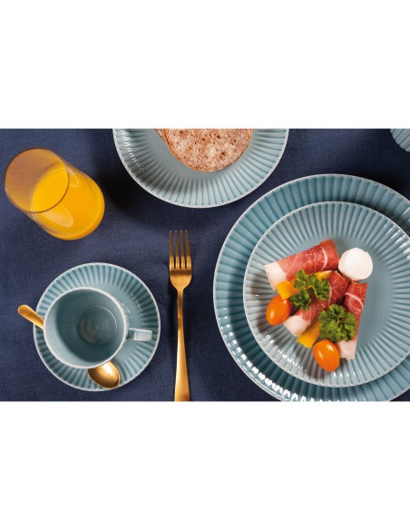 Komplet obiadowych talerzy dla 6 osób 18 elementów Lubiana Daisy Cloud 5900245761313 6