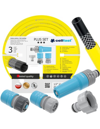 Wąż ogrodowy 1/2" Cellfast Plus 25m + zraszacz + końcówki 5901828856440 40