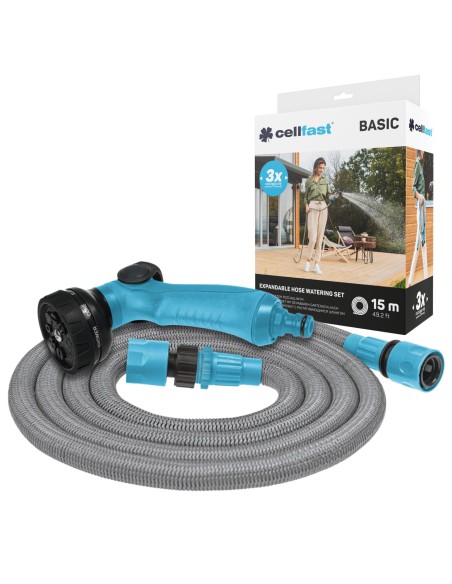 Zestaw  wąż 15 mb zraszacz  szybkozłącza Cellfast 5907512605516 34