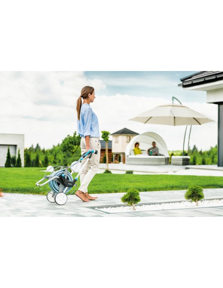 Wózek + wąż ogrodowy 1/2" 25m + zraszacz + końcówki Cellfast 5901828858857 19