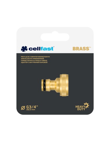 Przyłącze z gwintem wewnętrznym 3/4" BRASS Cellfast 5907553509286 3