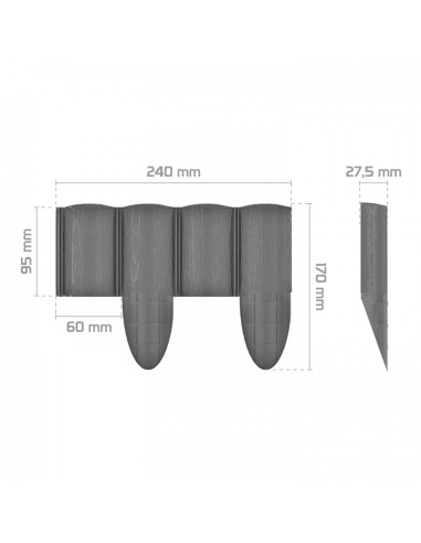 Grafitowa palisada ogrodowa 4 ECO Cellfast 8,5 cm x 2,4 m 5907512609637 7