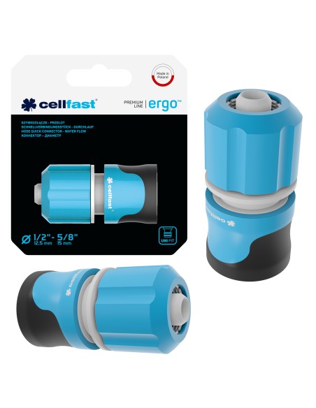 Szybkozłącze - przelot ERGO 1/2"-5/8" Cellfast 5901828859830 3