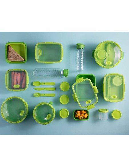 Zielony pojemnik na jedzenie ze sztućcami 1,2l Curver 3253920947000 5