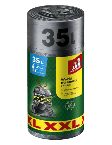 Elastyczne worki na śmieci z taśmą Magnum Flex XXL 35 L, 30 sztuk 5900536353470 2