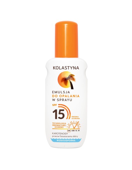 Wodoodporna emulsja do opalania w sprayu Kolastyna SPF 15 150 ml 5900536315850 3