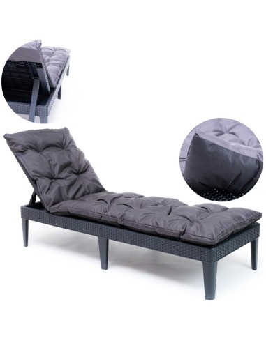 Szara poduszka na Leżak Ogrodowy Cosi Comfort 190x60 cm - Leżaki ogrodowe