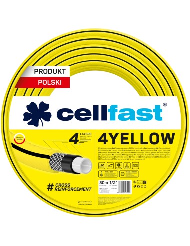 Wąż ogrodowy 1/2" 4 warstwowy Cellfast 4Yellow 30 mb 5907512607022 4