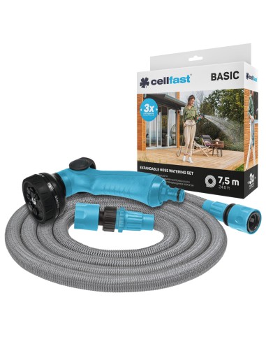 Zestaw wąż 7,5 mb zraszacz szybkozłącza Cellfast BASIC - Węże ogrodowe