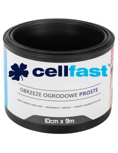 Czarne proste obrzeże ogrodowe Cellfast 10 cm x 9,0 m 5907553505516