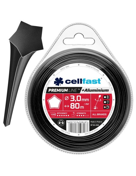 Żyłka tnąca PREMIUM - gwiazdka 3,0 mm x 80 m Cellfast 5907553508487 5