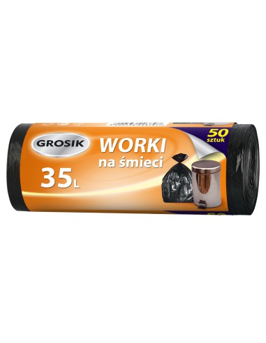 Czarne worki na śmieci Grosik 35l 50 sztuk 5900536223797