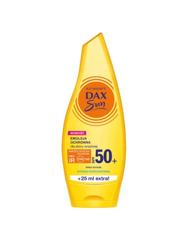 Ochronna emulsja do skóry wrażliwej SPF 50+ Dax Sun 175 ml - Kremy, olejki i mleczka na słońce