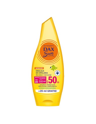 Delikatna emulsja do opalania dla dzieci i niemowląt SPF 50+ Dax Sun 175 ml 5900525066602