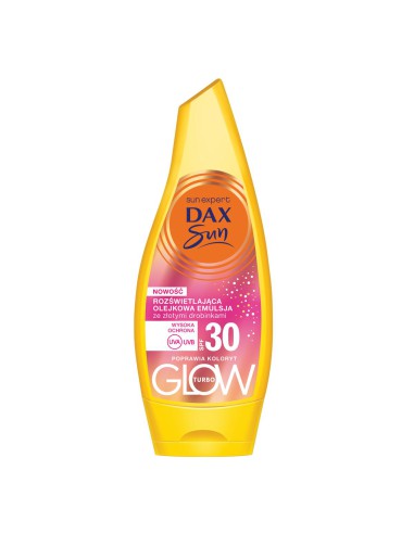 Rozświetlająca olejkowa emulsja ze złotymi drobinami SPF 30 Dax Sun 175 ml 5900525082510