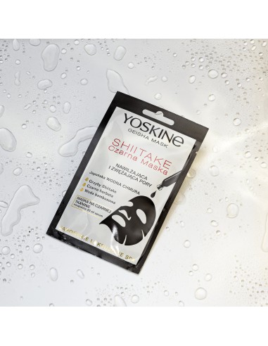 Maska na czarnej tkaninie Yoskine Geisha Mask Shiitake 20 ml 5900525060747 3