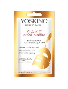 Maska na złotej tkaninie Yoskine Geisha Mask Sake 20 ml 5900525060723