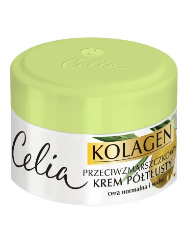 Przeciwzmarszczkowy półtłusty krem z oliwką Celia Kolagen 50 ml - Krem do twarzy