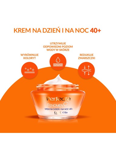 Krem wyrównujący koloryt na dzień i noc Perfecta Fenomen C  40+ 50 ml 5900525042217 4