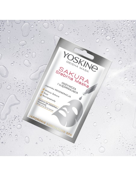 Maska na srebrnej tkaninie Yoskine Geisha Mask Sakura 20 ml - Kosmetyki do twarzy Maska na srebrnej tkaninie Yoskine Geisha Mask Sakura 20 ml 5900525060730 3