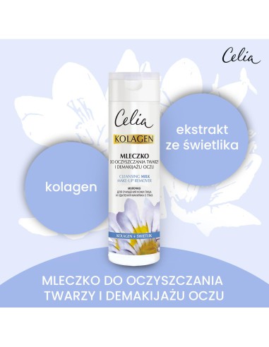 Mleczko do oczyszczania twarzy i demakijażu oczu ze świetlikiem Celia Kolagen 200 ml 5900525054067 2