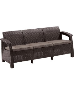 Sofa ogrodowa dla 3 osób brązowa Keter Corfu Love Seat Max 3253929120770