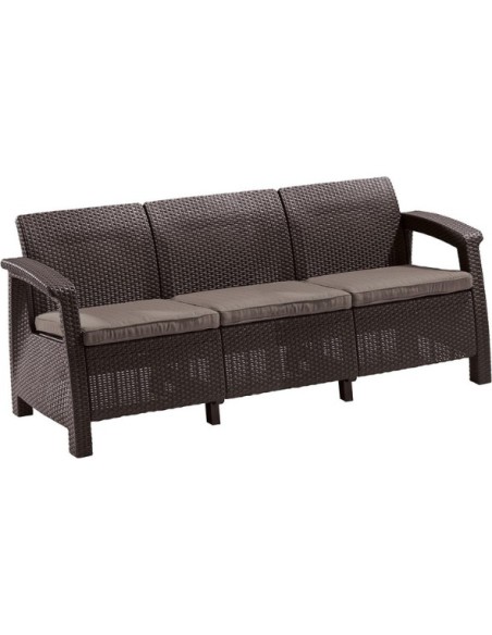 Sofa ogrodowa dla 3 osób brązowa Keter Corfu Love Seat Max 3253929120770 4