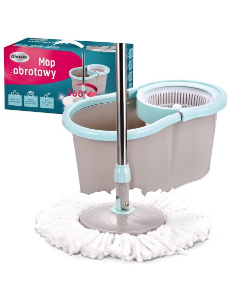 Mop obrotowy 360° z wiadrem i wyciskaczem Grosik  5900536330495 9
