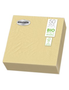 Papierowe serwetki stołowe ecru Grosik, 33x33 cm 50szt 5900536250243