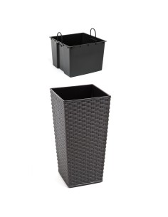 Rattanowa grafit metalik Doniczka FINEZJA 400x400 Lamela 5900119505753