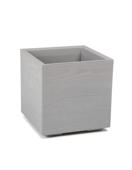 Szary Kwietnik KARO ECO wood 400x400 Lamela - Kosze i osłonki na donice Szary Kwietnik KARO ECO wood 400x400 Lamela 5900119278848