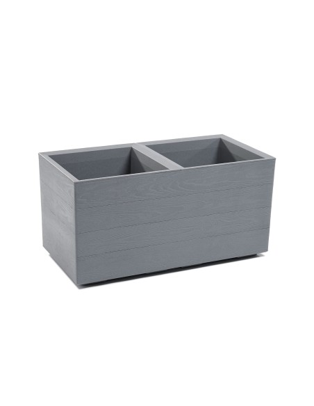 Szary kwietnik KARO ECO wood 800x400 Lamela - Kosze i osłonki na donice Szary kwietnik KARO ECO wood 800x400 Lamela 5900119278855