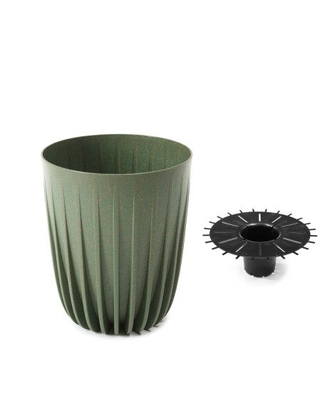 Doniczka zielony leśny 300 mm MIRA ECO wood Lamela 5900119429400