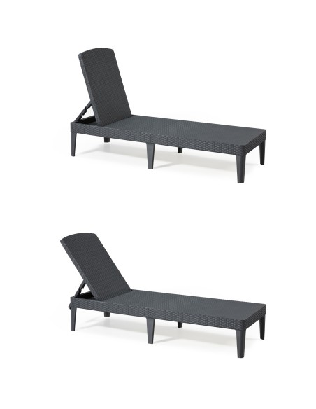 Zestaw leżak ogrodowy z poduchą składany Keter Jaipur grafitowy 8711245144870 7