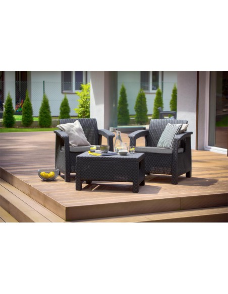 Meble ogrodowe z sofą fotelami i stolikiem Corfu Lyon dla 5 osób 3253929122064 5